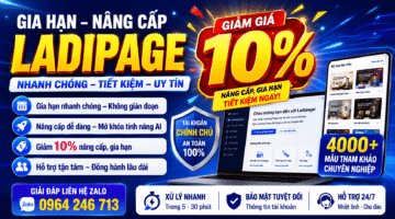 Gia hạn nâng cấp ladipage giảm giá 10%