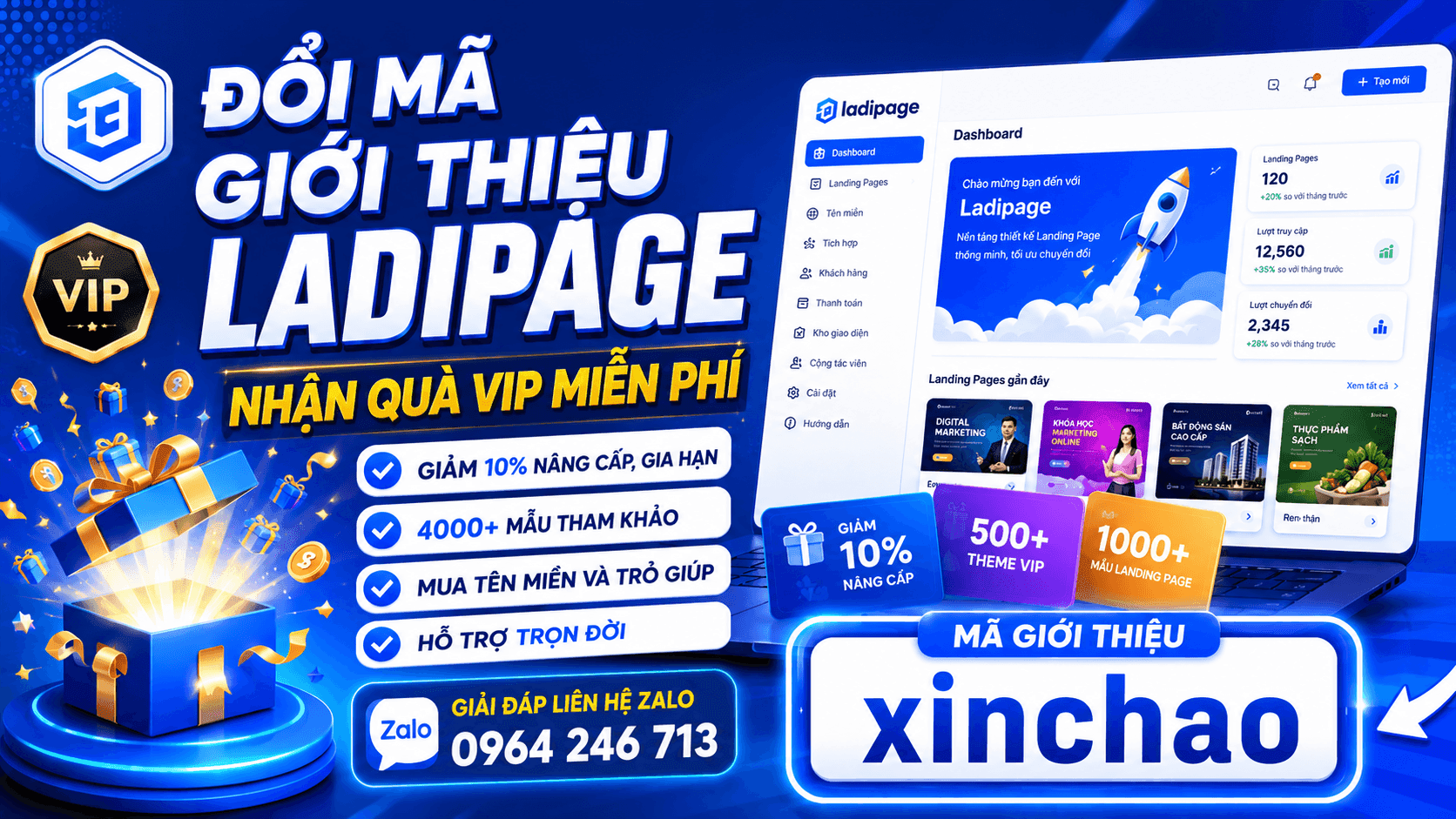 Đổi mã giới thiệu Ladipage