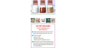 Mẫu theme ladipage Hũ thủy tinh đựng gia vị cao cấp 1009