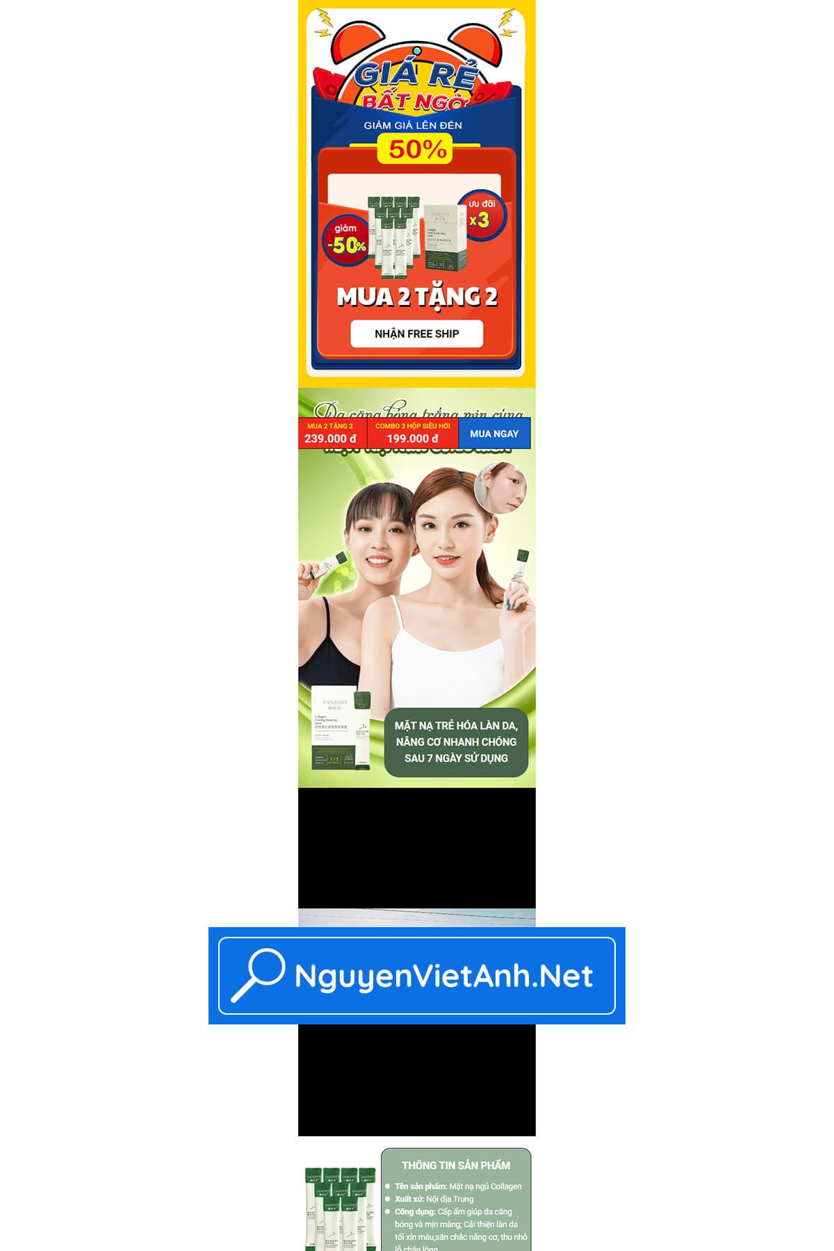Mẫu theme ladipage Mặt nạ ngủ Collagen 3 Mẫu theme ladipage Mặt nạ ngủ Collagen 1020