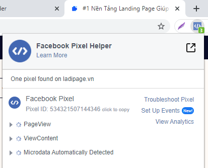 Sử dụng Facebook Pixel Helper