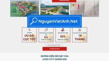 Theme mẫu landing page BĐS Louis City Hoàng Mai NVA2028
