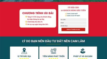 Theme mẫu landing page BĐS Đất nền Cam Lâm NVA2036