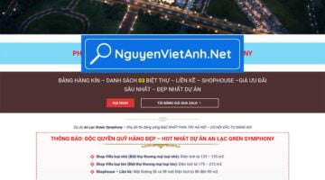 Theme mẫu landing page BĐS An Lạc Green Symphony NVA2041