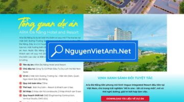 Theme mẫu landing page BĐS Aria Đà Nẵng NVA2047