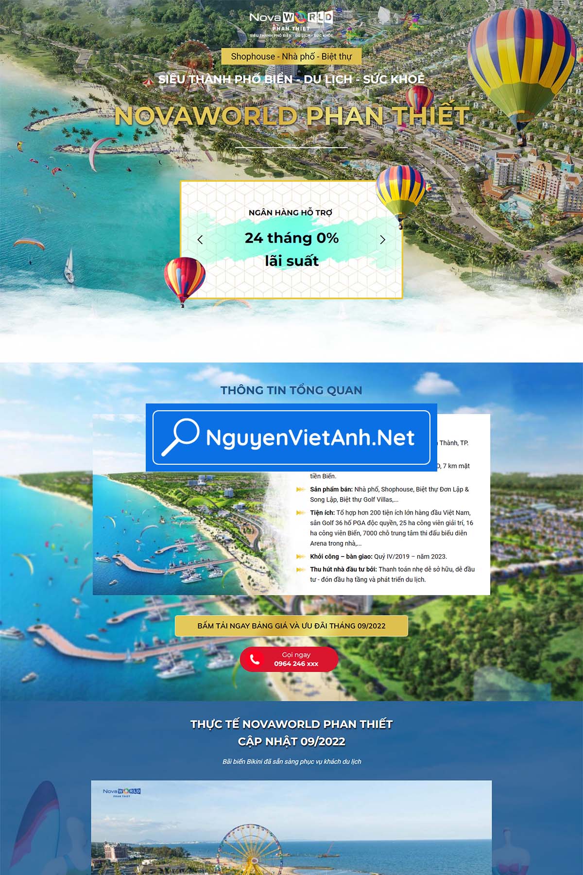 Theme mẫu landing page BDS NOVALAND Phan Thiết NVA2127