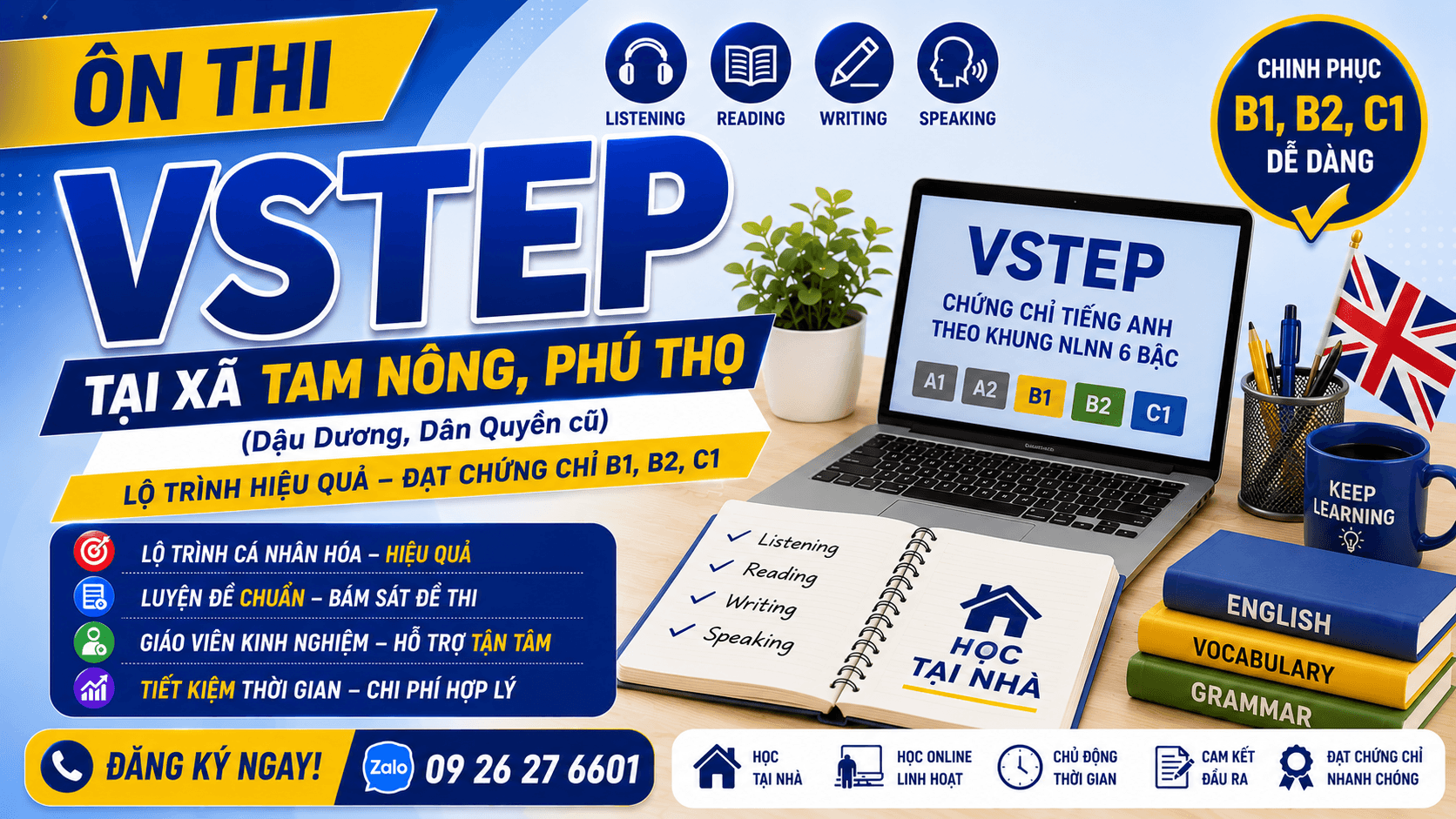 Ôn thi VSTEP tại xã Tam Nông, Phú Thọ – Lộ trình hiệu quả giúp chinh phục chứng chỉ B1, B2, C1 3 Ôn thi VSTEP tại xã Tam Nông, Phú Thọ – Lộ trình hiệu quả giúp chinh phục chứng chỉ B1, B2, C1