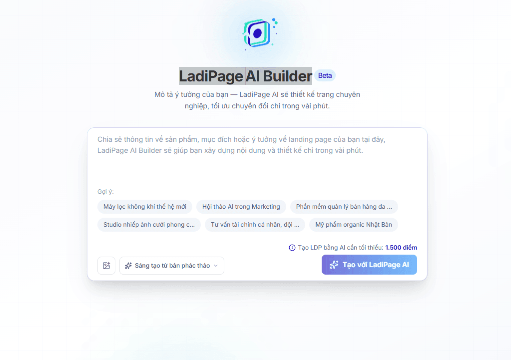 Thiết kế Landing page với Ladipage AI chi phí rẻ nhất 11 NguyenVietAnh.Net